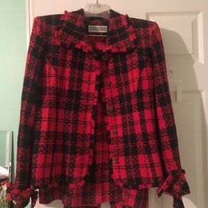 Jessica Howard Size 12 plaid wool suit
